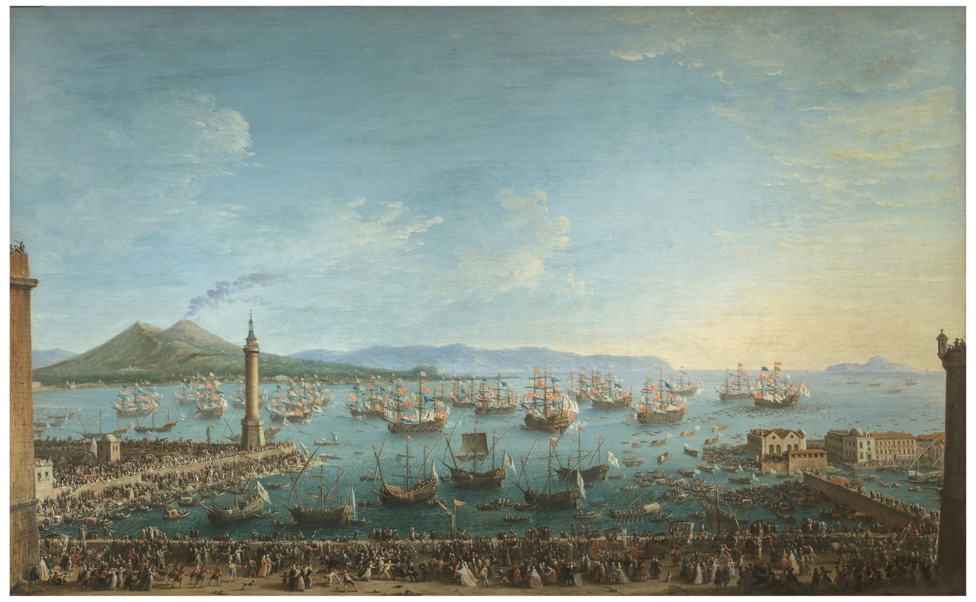 Departure of Charles of Bourbon for Spain, seen from the Harbour